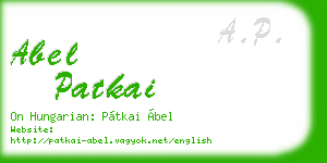 abel patkai business card